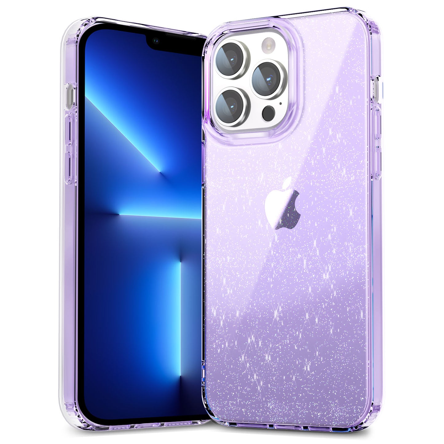 Back Case for iPhone 13 Pro Max 6.7 inch PC+TPU Glitter Powder Clear IMD Mobile Phone Cover