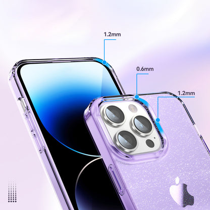 Back Case for iPhone 13 Pro Max 6.7 inch PC+TPU Glitter Powder Clear IMD Mobile Phone Cover