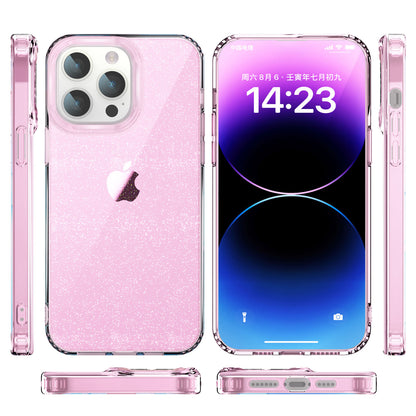 Back Case for iPhone 13 Pro Max 6.7 inch PC+TPU Glitter Powder Clear IMD Mobile Phone Cover