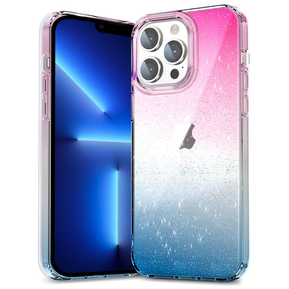 Back Case for iPhone 13 Pro Max 6.7 inch PC+TPU Glitter Powder Clear IMD Mobile Phone Cover