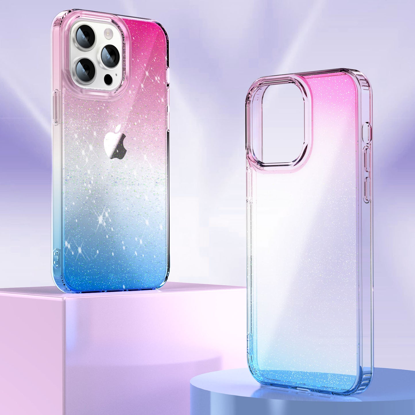 Back Case for iPhone 13 Pro Max 6.7 inch PC+TPU Glitter Powder Clear IMD Mobile Phone Cover