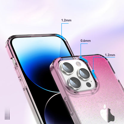 Back Case for iPhone 13 Pro Max 6.7 inch PC+TPU Glitter Powder Clear IMD Mobile Phone Cover