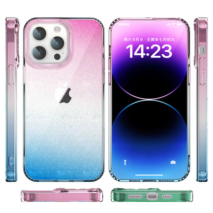 Back Case for iPhone 13 Pro Max 6.7 inch PC+TPU Glitter Powder Clear IMD Mobile Phone Cover