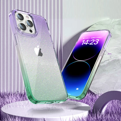 Back Case for iPhone 13 Pro Max 6.7 inch PC+TPU Glitter Powder Clear IMD Mobile Phone Cover