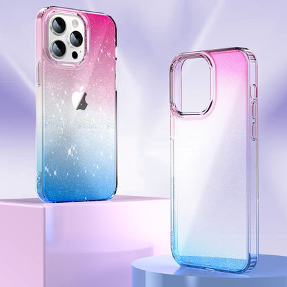 PC+TPU Back Case for iPhone 13 Pro 6.1 inch Clear Glitter Powder IMD Mobile Phone Cover