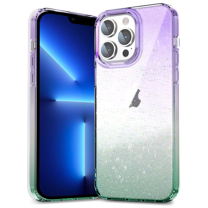 PC+TPU Back Case for iPhone 13 Pro 6.1 inch Clear Glitter Powder IMD Mobile Phone Cover