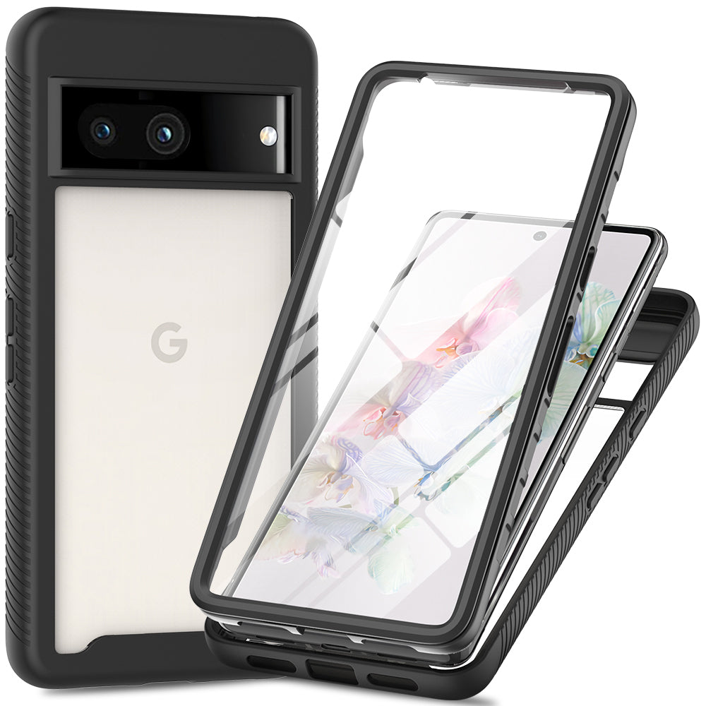 3-in-1 Phone Case for Google Pixel 7a Shockproof Detachable Phone Case with PET Screen Protector