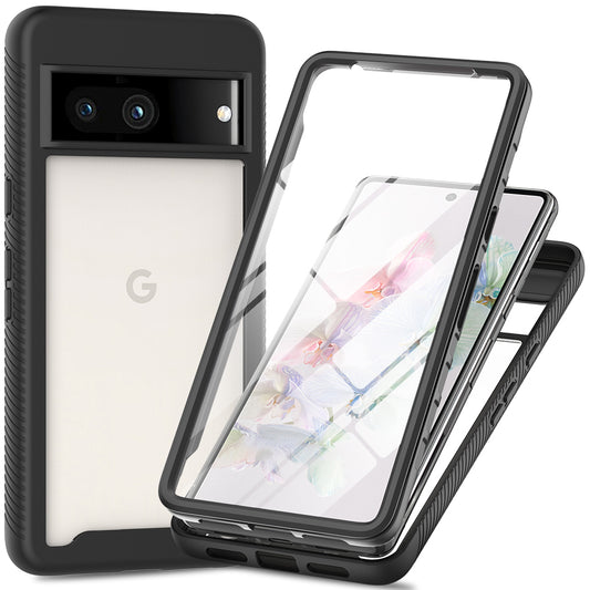 3-in-1 Phone Case for Google Pixel 7a Shockproof Detachable Phone Case with PET Screen Protector