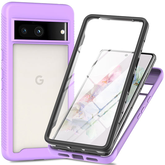 3-in-1 Phone Case for Google Pixel 7a Shockproof Detachable Phone Case with PET Screen Protector