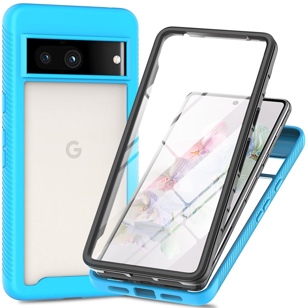 3-in-1 Phone Case for Google Pixel 7a Shockproof Detachable Phone Case with PET Screen Protector