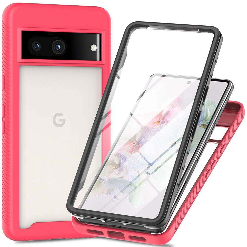 3-in-1 Phone Case for Google Pixel 7a Shockproof Detachable Phone Case with PET Screen Protector