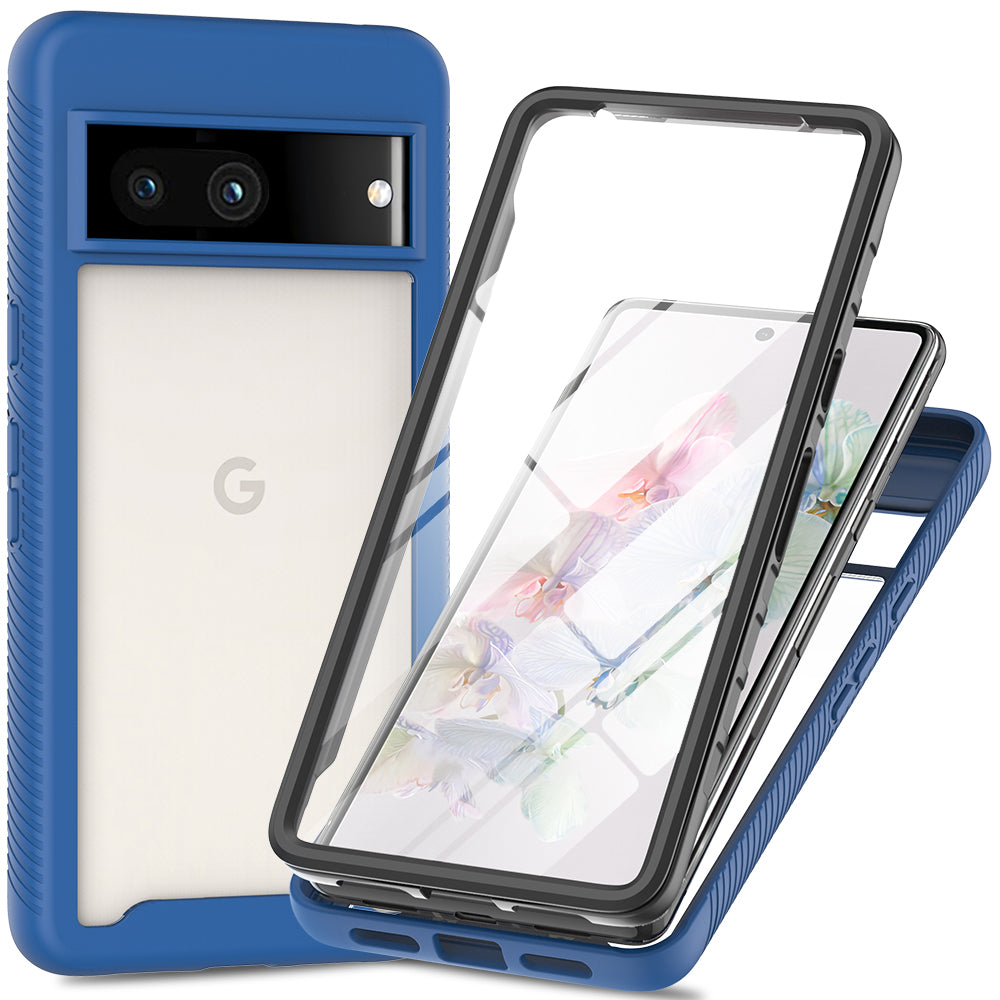 3-in-1 Phone Case for Google Pixel 7a Shockproof Detachable Phone Case with PET Screen Protector