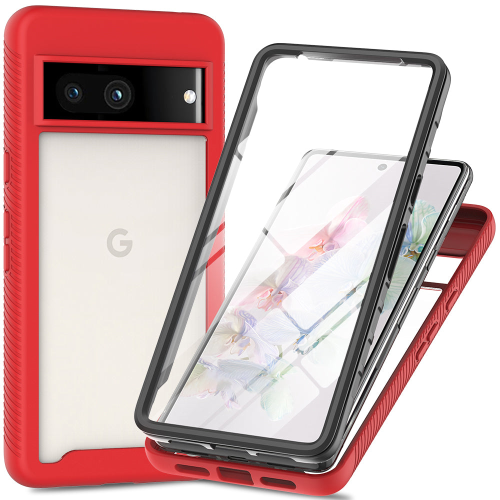 3-in-1 Phone Case for Google Pixel 7a Shockproof Detachable Phone Case with PET Screen Protector