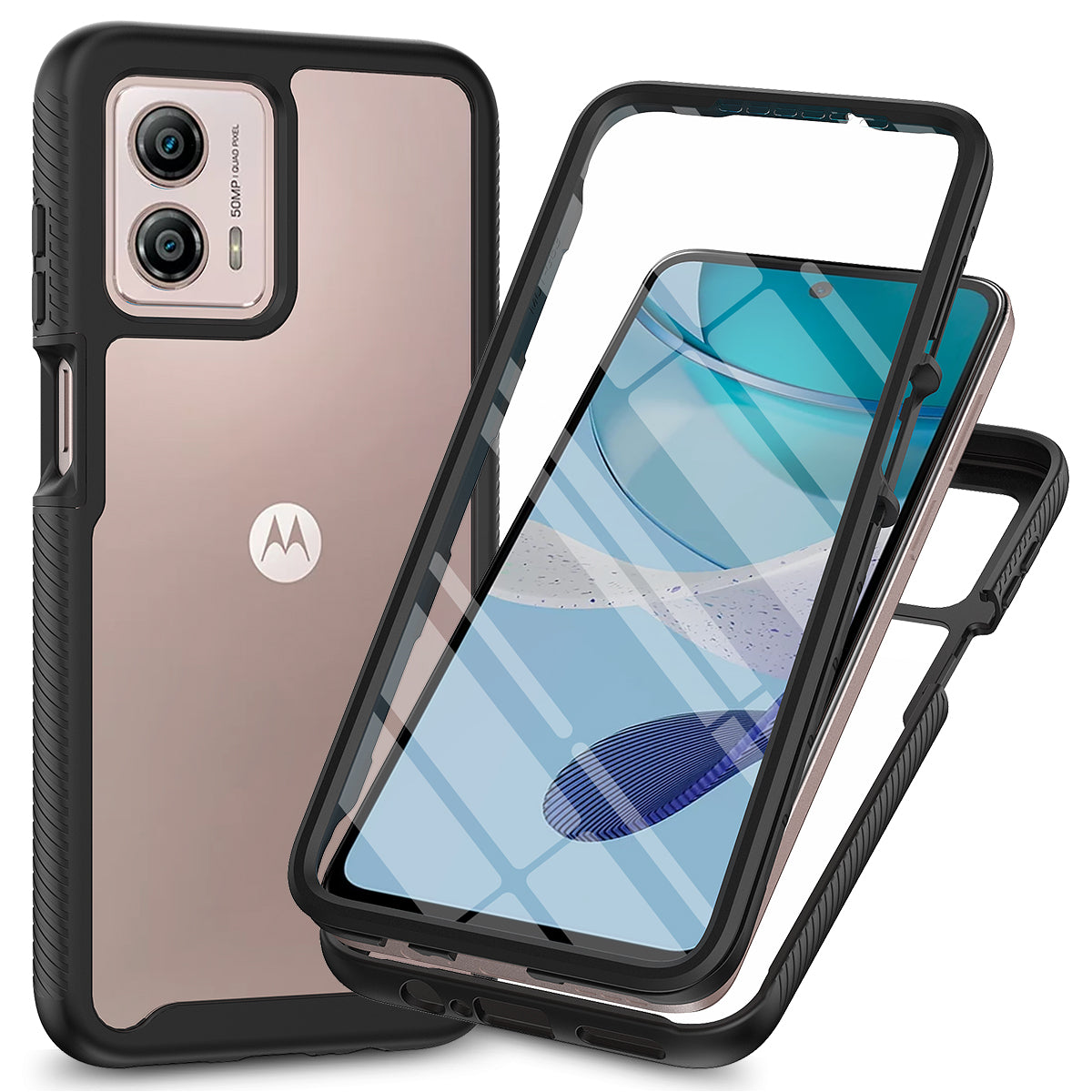 Phone Case for Motorola Moto G53 5G 3-in-1 Detachable Phone Case with PET Screen Protector