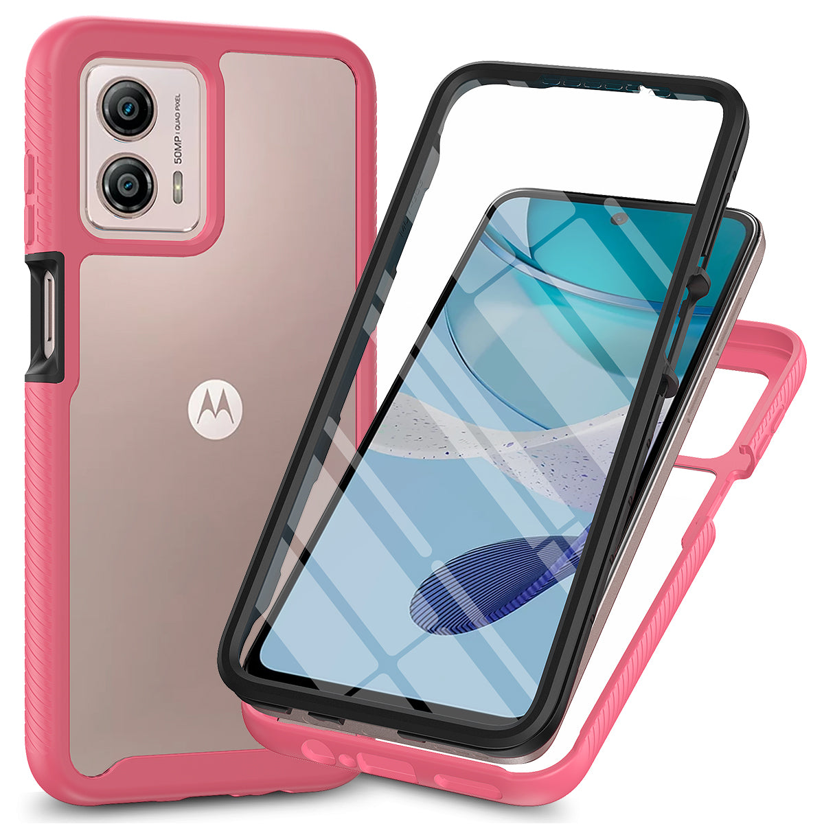 Phone Case for Motorola Moto G53 5G 3-in-1 Detachable Phone Case with PET Screen Protector