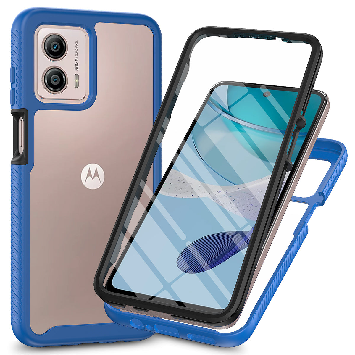 Phone Case for Motorola Moto G53 5G 3-in-1 Detachable Phone Case with PET Screen Protector