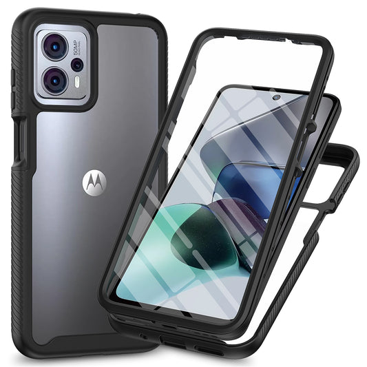 Phone Case for Motorola Moto G13 4G / G23 4G 3-in-1 Detachable Protective Case with PET Screen Protector
