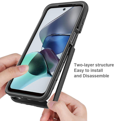 Phone Case for Motorola Moto G13 4G / G23 4G 3-in-1 Detachable Protective Case with PET Screen Protector