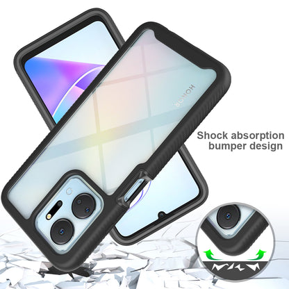 Phone Cover for Honor X7a 4G Shock-absorbing 3-in-1 Detachable Case with PET Screen Protector