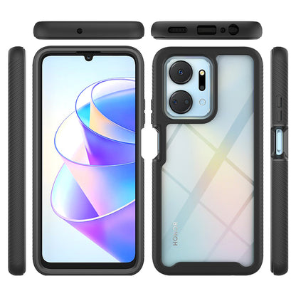 Phone Cover for Honor X7a 4G Shock-absorbing 3-in-1 Detachable Case with PET Screen Protector