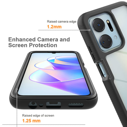 Phone Cover for Honor X7a 4G Shock-absorbing 3-in-1 Detachable Case with PET Screen Protector