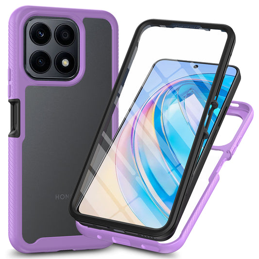 For Honor X8a 4G Impact Resistant Phone Cover 3-in-1 Detachable Case with PET Screen Protector