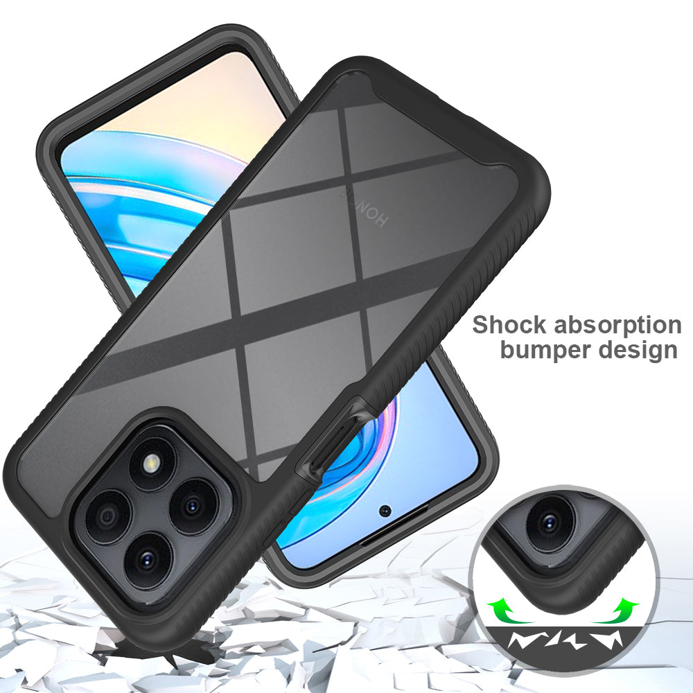 For Honor X8a 4G Impact Resistant Phone Cover 3-in-1 Detachable Case with PET Screen Protector