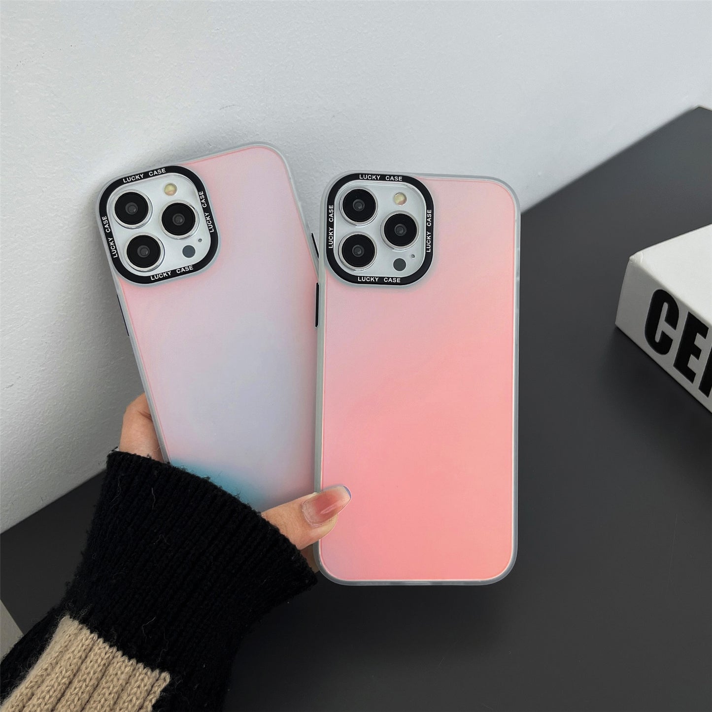 For iPhone 13 Pro Anti-Scratch PC+TPU Phone Cover Laser Discoloration Design Cell Phone Case