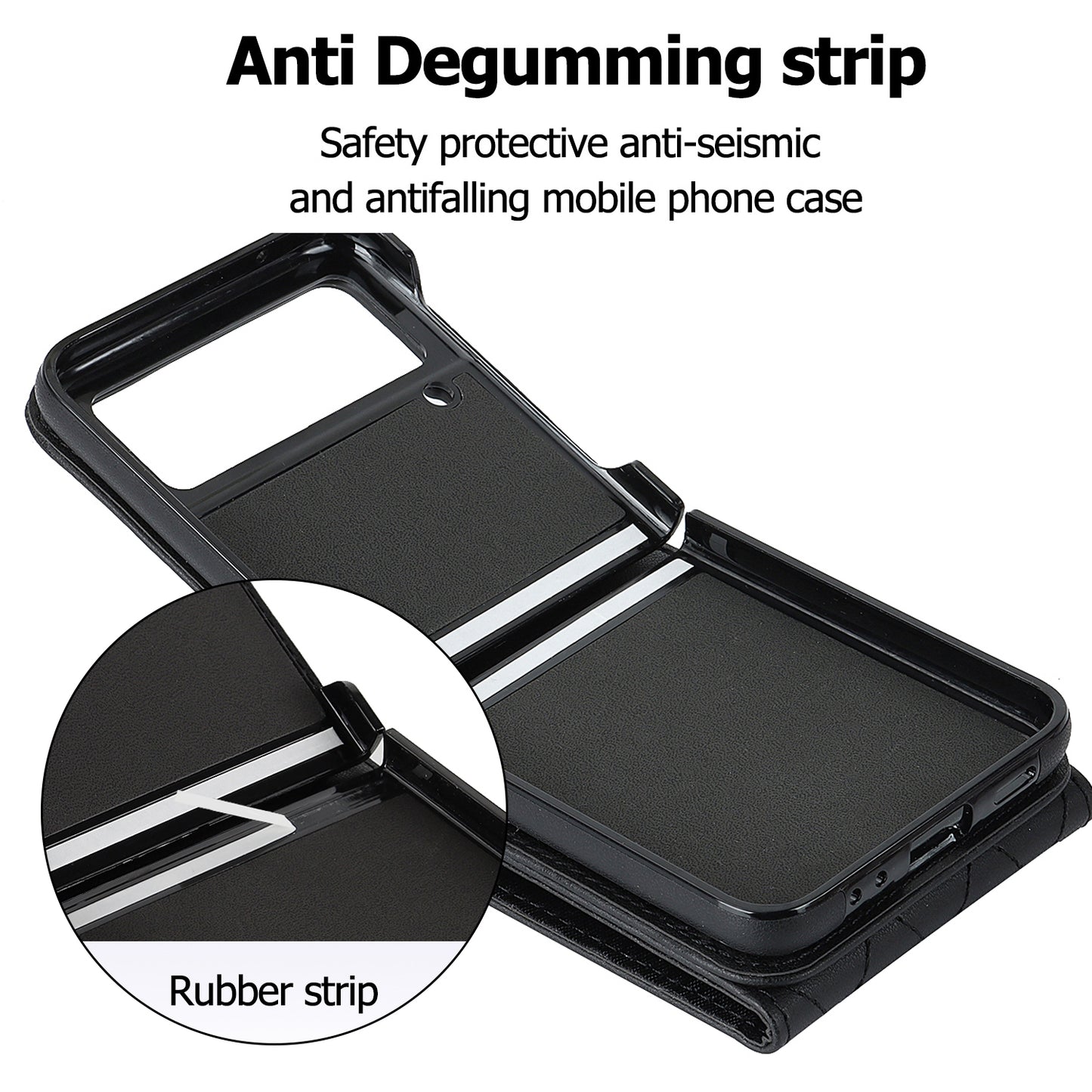 RFID Blocking Phone Case for Samsung Galaxy Z Flip4 5G, Card Holder Leather+PC Cover