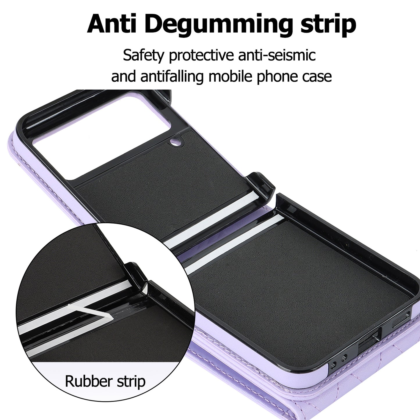 RFID Blocking Phone Case for Samsung Galaxy Z Flip4 5G, Card Holder Leather+PC Cover