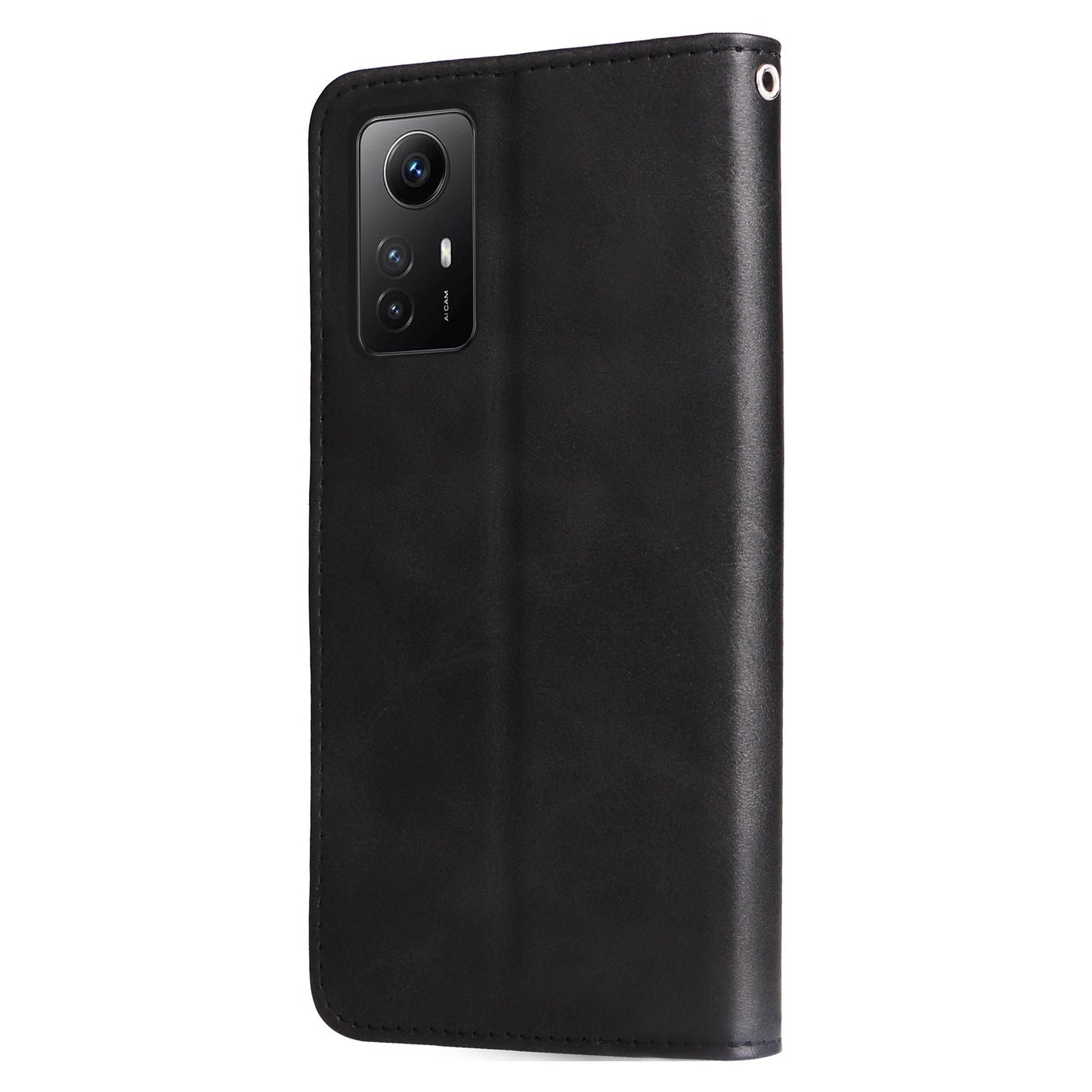 For Xiaomi Redmi Note 12S 4G Calf Texture Phone Case Stand Zipper Pocket Wallet Cover