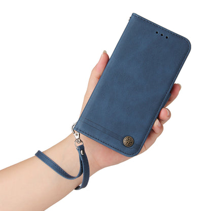 For Xiaomi Redmi Note 12S 4G Skin-touch Phone Case Imprinted Lines Stand PU Leather Wallet Cover
