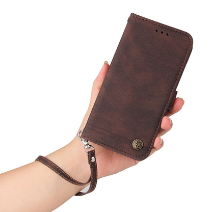 For Xiaomi Redmi Note 12S 4G Skin-touch Phone Case Imprinted Lines Stand PU Leather Wallet Cover