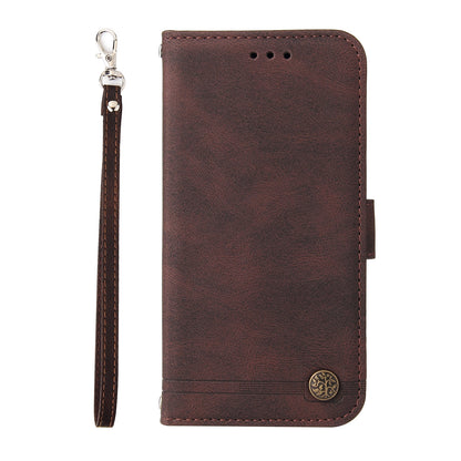 For Xiaomi Redmi Note 12S 4G Skin-touch Phone Case Imprinted Lines Stand PU Leather Wallet Cover