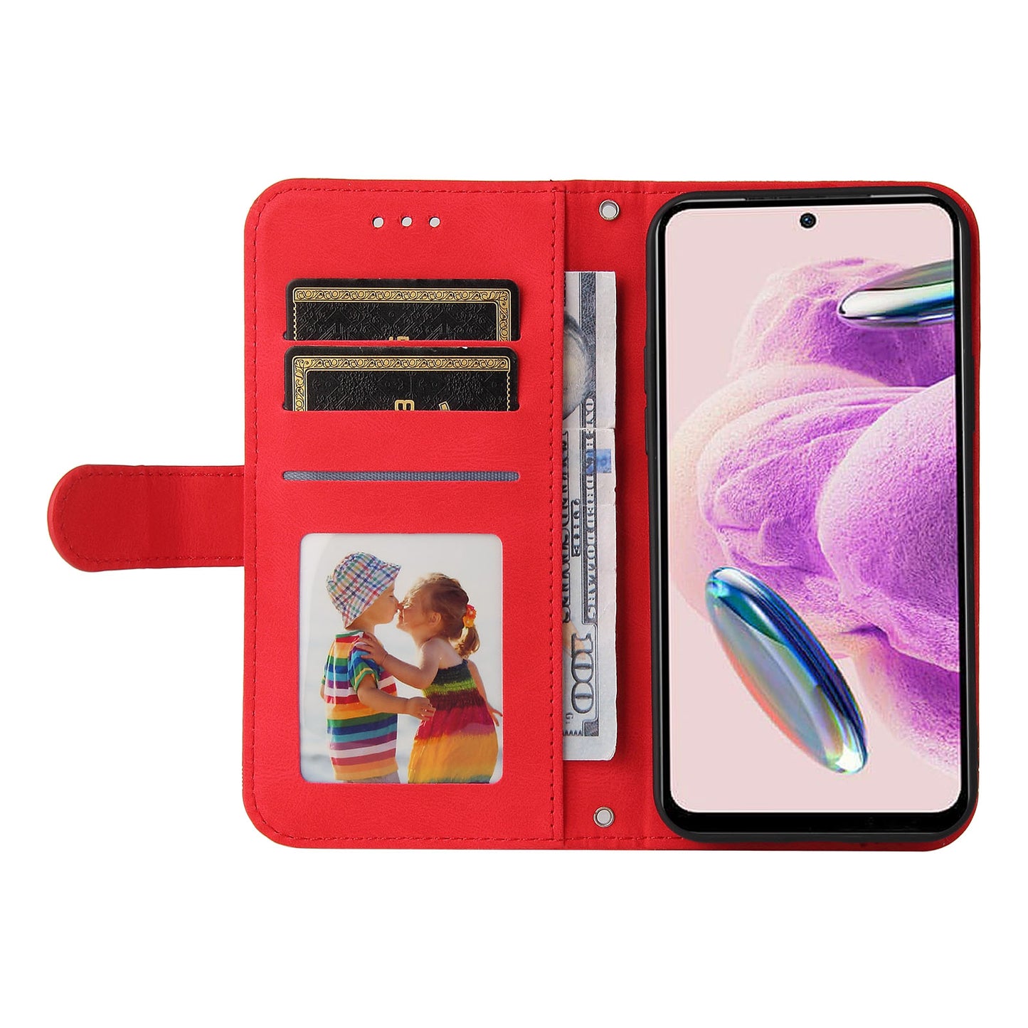 For Xiaomi Redmi Note 12S 4G Skin-touch Phone Case Imprinted Lines Stand PU Leather Wallet Cover