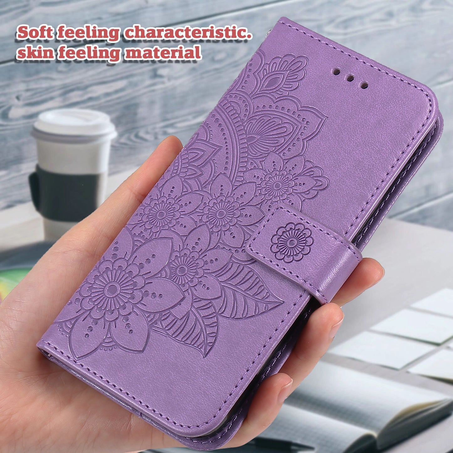 For Xiaomi Redmi Note 12S 4G Anti-Dust PU Leather Cover Flower Imprinting Phone Stand Wallet Phone Case