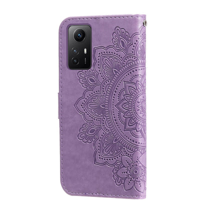 For Xiaomi Redmi Note 12S 4G Anti-Dust PU Leather Cover Flower Imprinting Phone Stand Wallet Phone Case