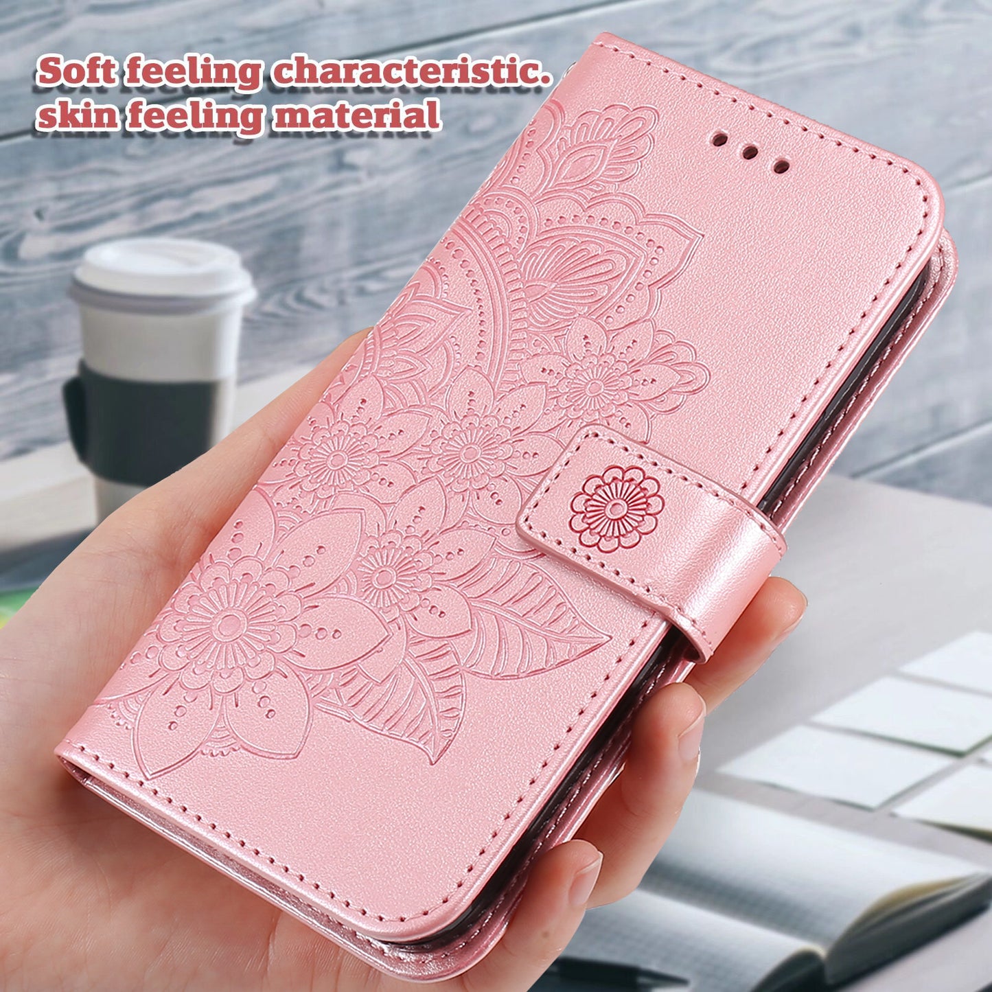 For Xiaomi Redmi Note 12S 4G Anti-Dust PU Leather Cover Flower Imprinting Phone Stand Wallet Phone Case