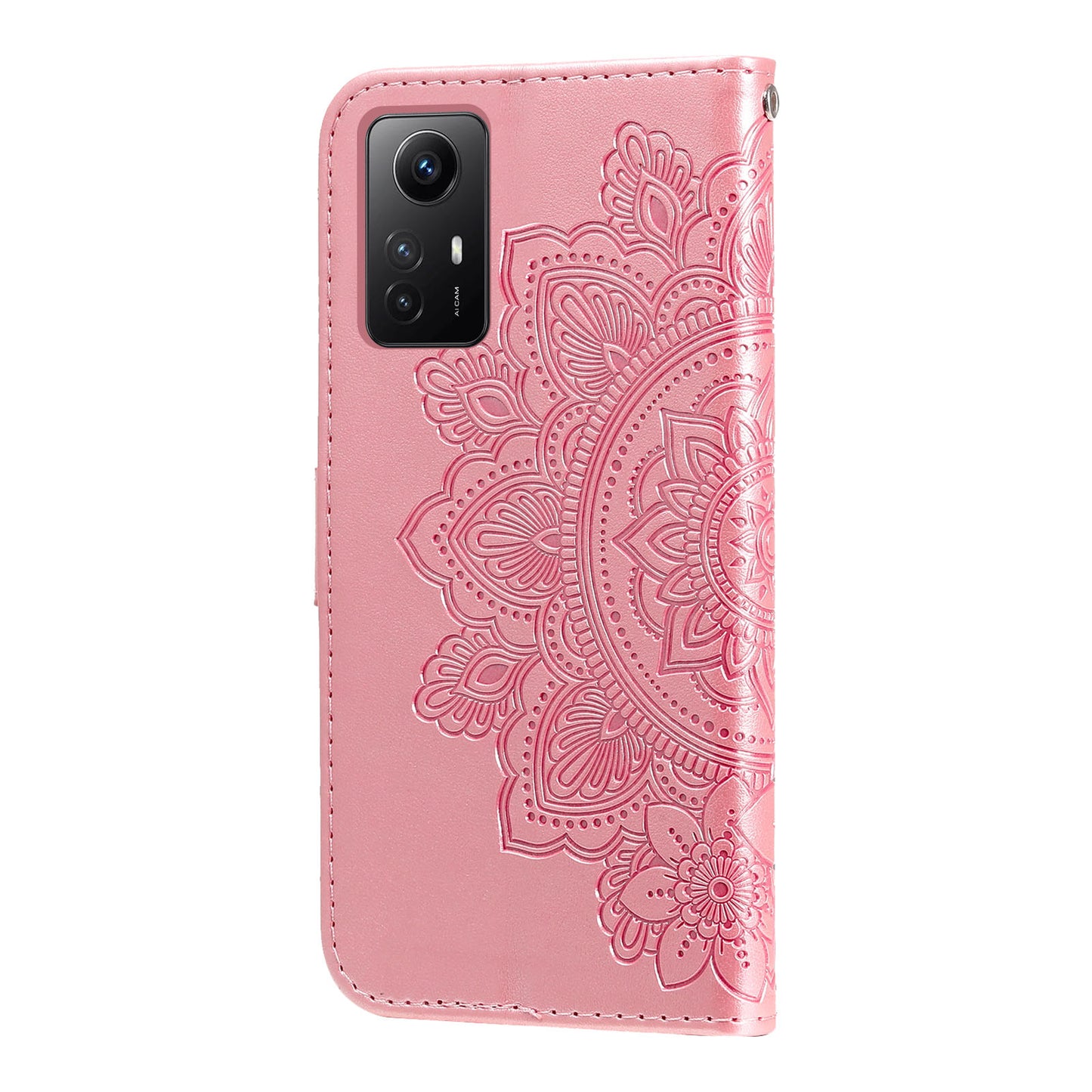 For Xiaomi Redmi Note 12S 4G Anti-Dust PU Leather Cover Flower Imprinting Phone Stand Wallet Phone Case