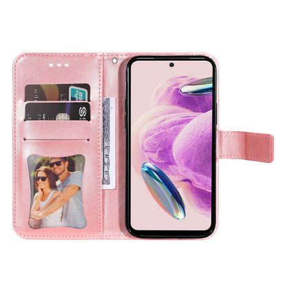 For Xiaomi Redmi Note 12S 4G Anti-Dust PU Leather Cover Flower Imprinting Phone Stand Wallet Phone Case