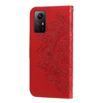 For Xiaomi Redmi Note 12S 4G Anti-Dust PU Leather Cover Flower Imprinting Phone Stand Wallet Phone Case
