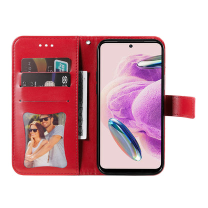 For Xiaomi Redmi Note 12S 4G Anti-Dust PU Leather Cover Flower Imprinting Phone Stand Wallet Phone Case