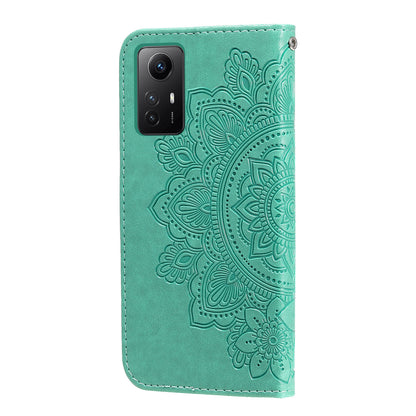 For Xiaomi Redmi Note 12S 4G Anti-Dust PU Leather Cover Flower Imprinting Phone Stand Wallet Phone Case
