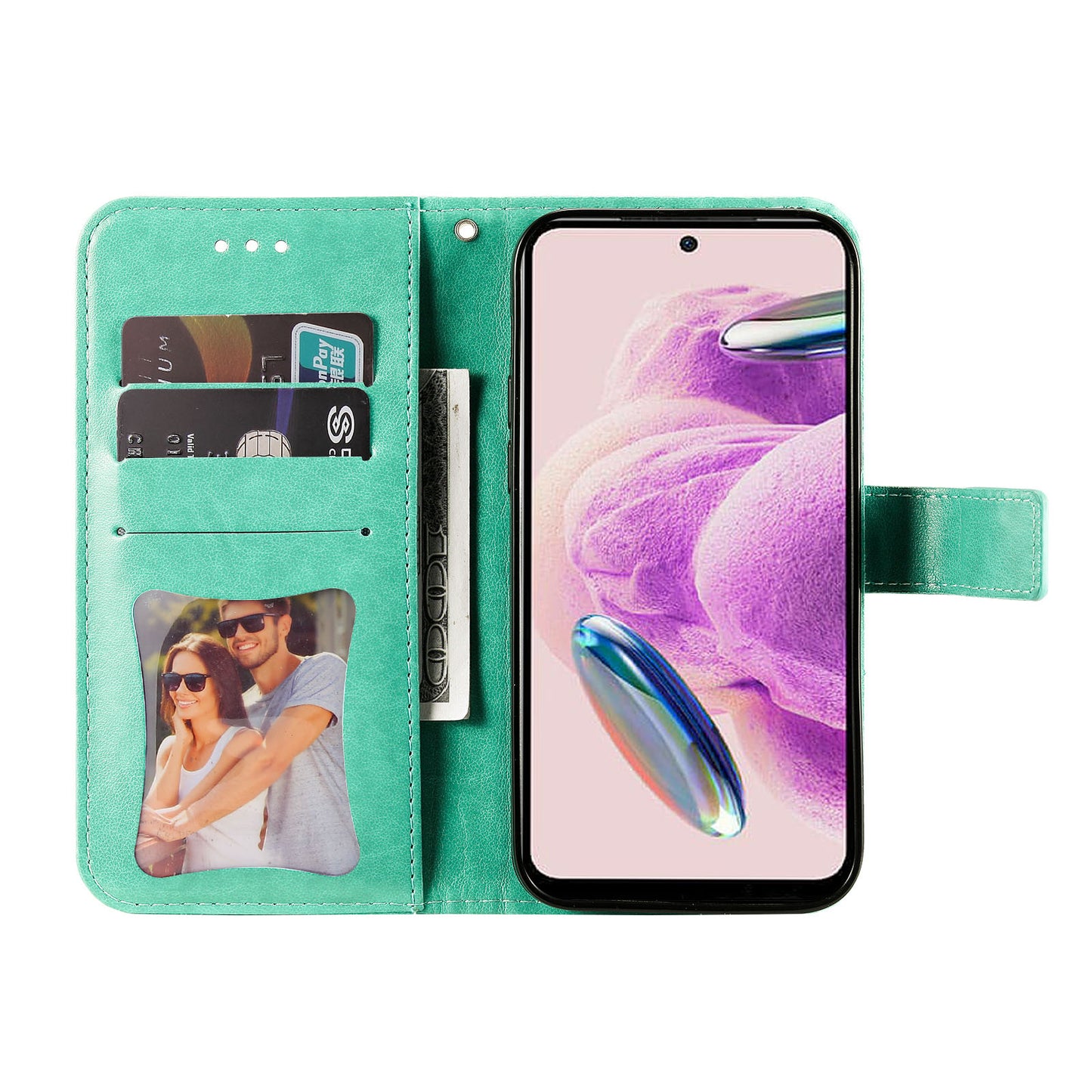 For Xiaomi Redmi Note 12S 4G Anti-Dust PU Leather Cover Flower Imprinting Phone Stand Wallet Phone Case