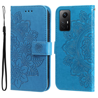 For Xiaomi Redmi Note 12S 4G Anti-Dust PU Leather Cover Flower Imprinting Phone Stand Wallet Phone Case