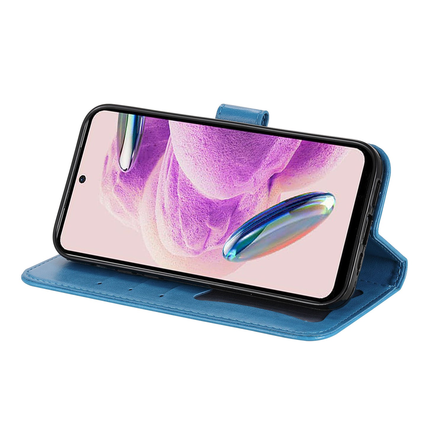 For Xiaomi Redmi Note 12S 4G Anti-Dust PU Leather Cover Flower Imprinting Phone Stand Wallet Phone Case