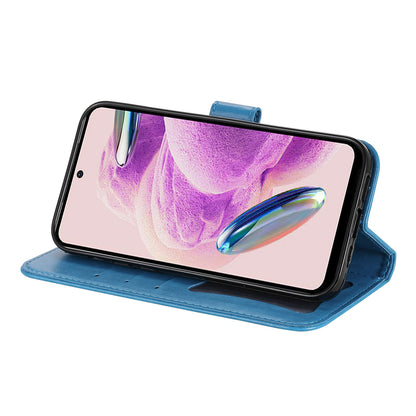 For Xiaomi Redmi Note 12S 4G Anti-Dust PU Leather Cover Flower Imprinting Phone Stand Wallet Phone Case