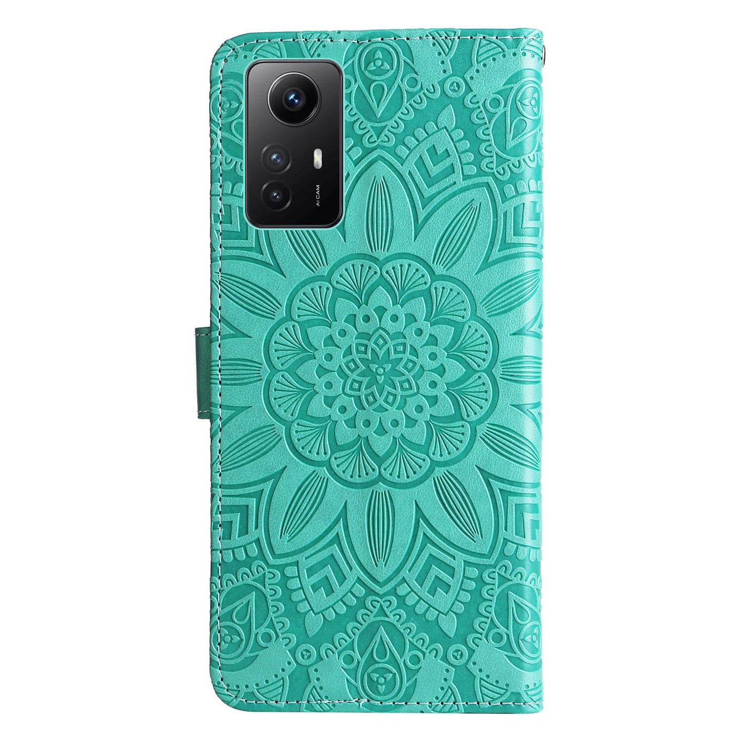 For Xiaomi Redmi Note 12S 4G Anti-Dust PU Leather Flip Phone Case Imprinted Sunflower Stand Wallet Cover