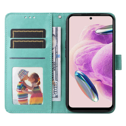 For Xiaomi Redmi Note 12S 4G Anti-Dust PU Leather Flip Phone Case Imprinted Sunflower Stand Wallet Cover
