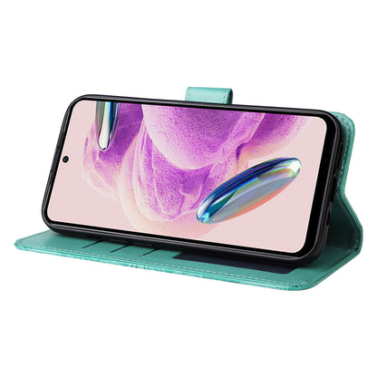 For Xiaomi Redmi Note 12S 4G Anti-Dust PU Leather Flip Phone Case Imprinted Sunflower Stand Wallet Cover